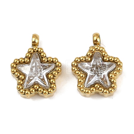 304 Stainless Steel Micro Pave Cubic Zirconia Charms LS-STAS-K302-01A-G-1