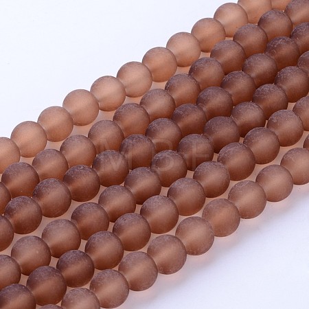 Baking Paint Transparent Glass Bead Strands X-GLAA-S031-10mm-26-1