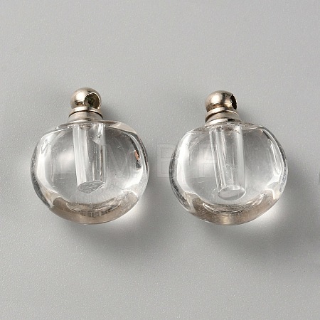 Glass Bottle Locket Pendants GLAA-WH0033-73-1