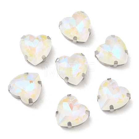 Mocha Fluorescent(MI) Heart Sew on Rhinestone GGLA-C001-01A-P05-1
