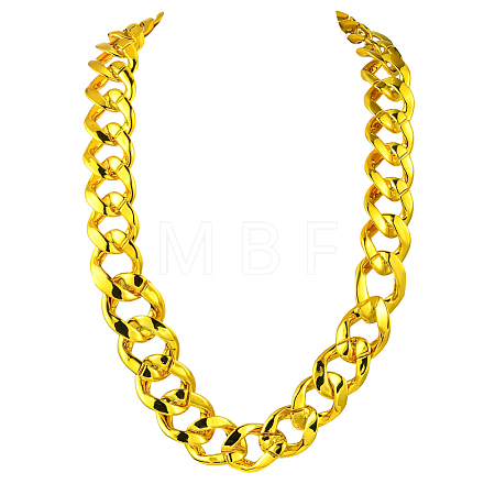 1Pc Acrylic Cuban Link Chain Necklaces for Men NJEW-SP0001-09A-G-1