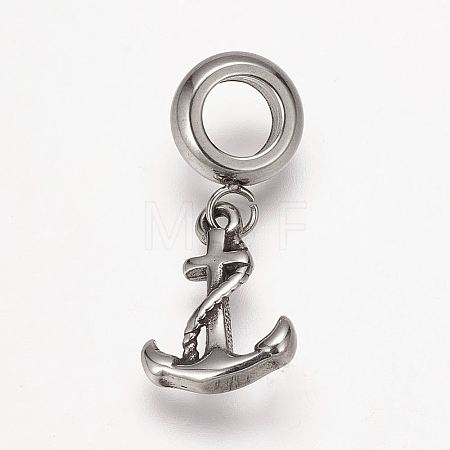 304 Stainless Steel European Dangle Charms LS-OPDL-K001-29AS-1