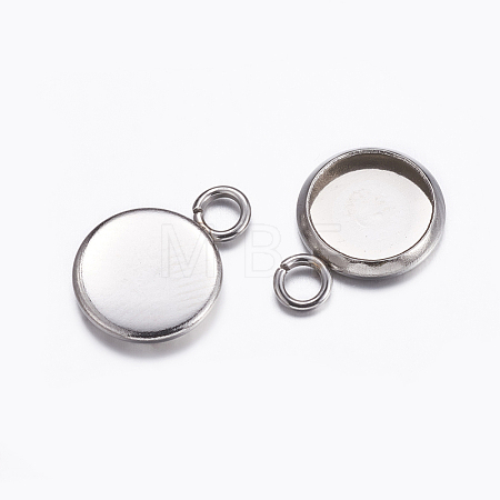 Non-Tarnish 304 Stainless Steel Pendant Cabochon Settings X-STAS-K146-054-8mm-1