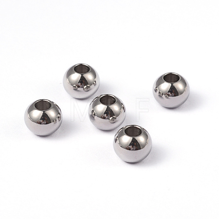Tarnish Resistant Round 202 Stainless Steel Beads LS-STAS-G130-8mm-63P-1