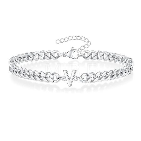 Letter 304 Stainless Steel Link Bracelets FS-WG7830E-46-1