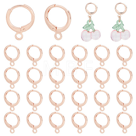 50Pcs Brass Huggie Hoop Earring Findings KK-PH0005-25-1