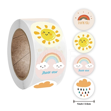 Word Thank You Self Adhesive Paper Stickers DIY-M023-06-1