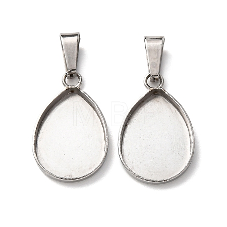 304 Stainless Steel Pendant Cabochon Settings STAS-D379-01A-P-1