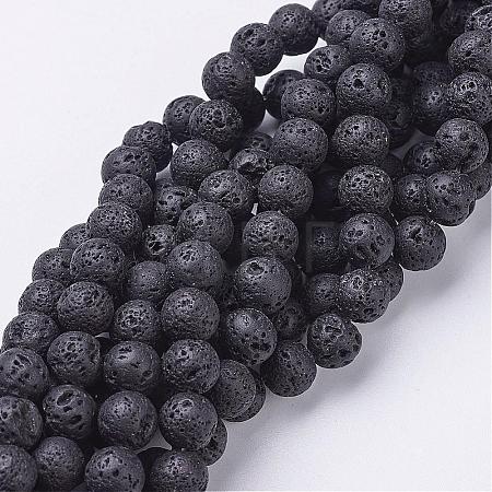 Natural Lava Rock Beads Strands G-E005-1-1