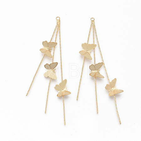 Brass Chain Tassel Big Pendants X-KK-Q762-001G-NF-1