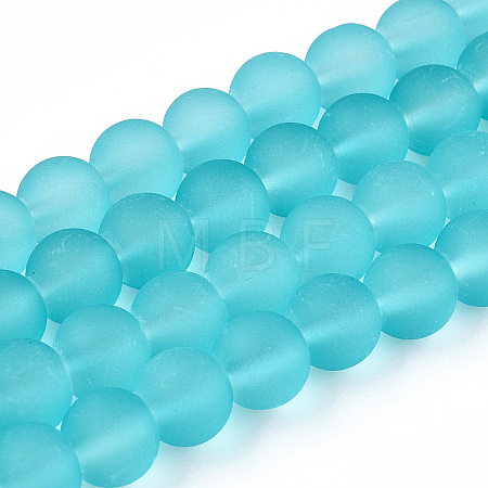Baking Paint Transparent Glass Bead Strands X-GLAA-S031-8mm-18-1