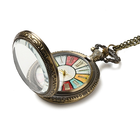 Alloy Glass Pendant Pocket Necklace WACH-S002-02AB-1