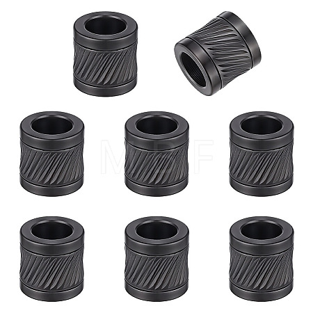 8Pcs 304 Stainless Steel Glazed European Beads STAS-UN0065-07EB-1