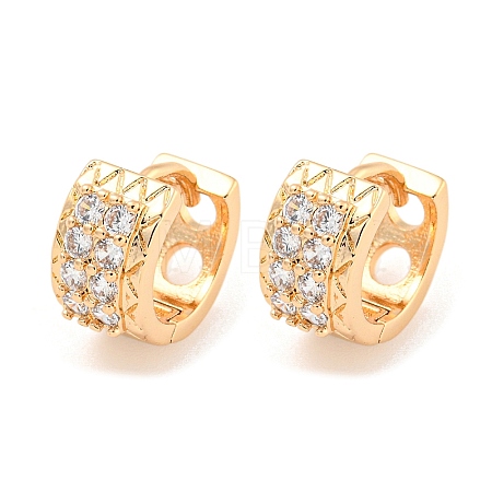 Brass Micro Pave Cubic Zirconia Hoop Earrings EJEW-A107-04A-KCG-1
