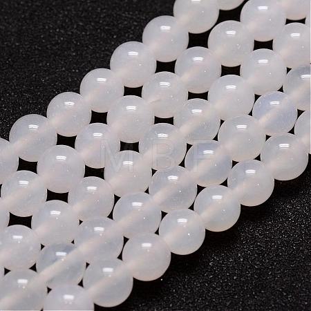 Natural White Agate Bead Strands G-G880-03-8mm-1