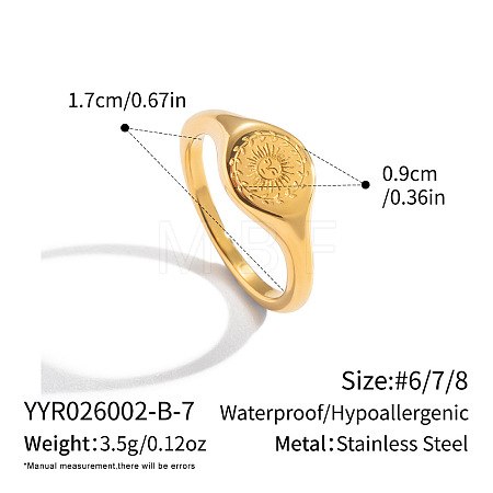 304 Stainless Steel Finger Rings for Women DP0534-6-1