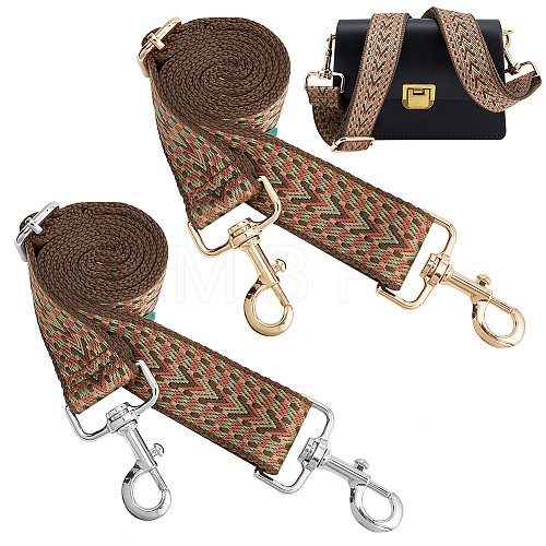 WADORN 2Pcs 2 Colors Boho Style Polyester Webbing Bag Straps DIY-WR0003-37-1