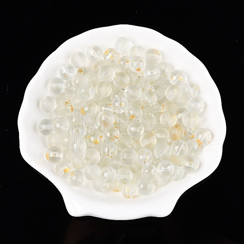 Frosted Baking Painted Glass Beads DGLA-N005-8mm-01-1