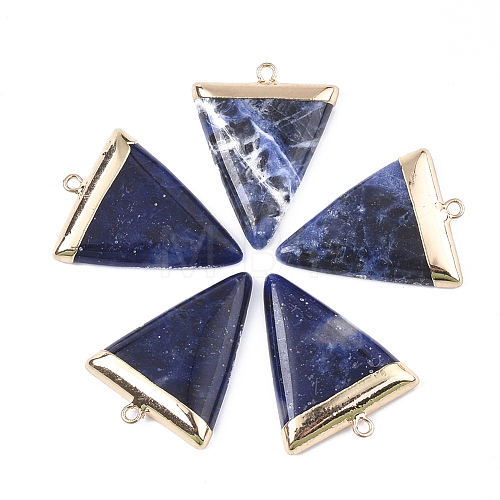 Electroplate Natural Sodalite Pendants G-S344-49A-1