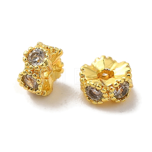 Brass Micro Pave Cubic Zirconia Beads KK-C072-22G-01-1