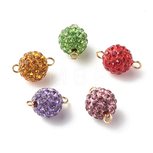 Polymer Clay Rhinestone Beads Links Connectors PALLOY-JF01272-1