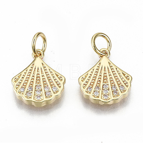 Brass Micro Pave Clear Cubic Zirconia Charms X-ZIRC-S067-182-NF-1