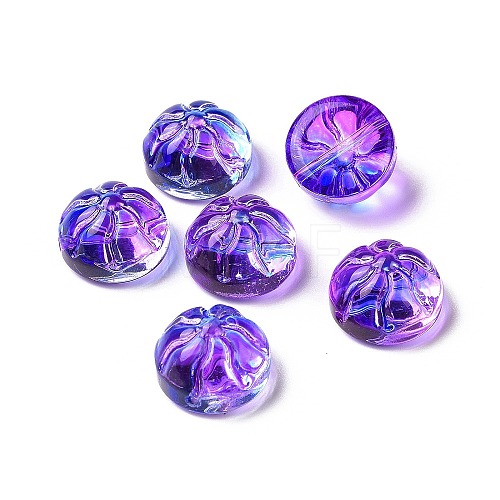 Transparent Spray Painted Glass Beads GLAA-I050-09C-1