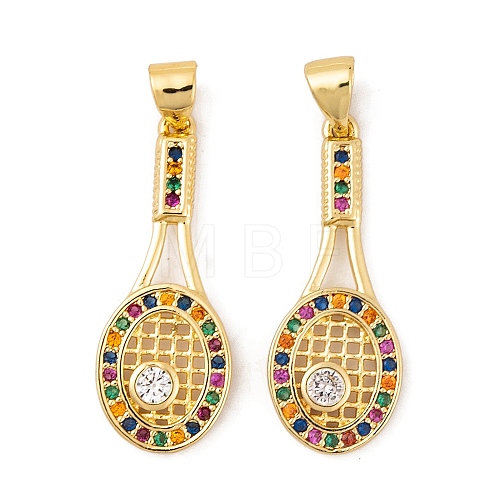 Brass Micro Pave Cubic Zirconia Pendants KK-E108-25G-1