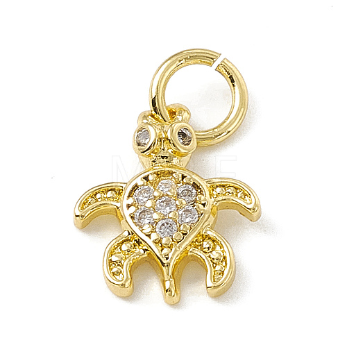 Brass Micro Pave Cubic Zirconia Charms ZIRC-F132-32G-1