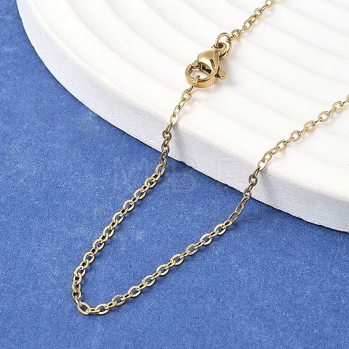 PVD Vacuum Plating 304 Stainless Steel Cable Chain Necklaces X-NJEW-E026-04G-D-1