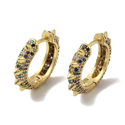 Rack Plating Brass Micro Pave Cubic Zirconia Hoop Earrings EJEW-R162-38G-1