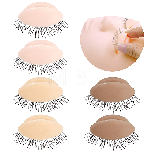 AHADERMAKER 6 Pairs 3 Colors Silicone Replacement Eyelids For Mannequin Head Eyelids MRMJ-GA0001-20-1