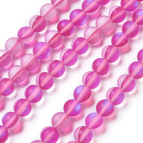 Synthetic Moonstone Beads Strands G-F142-8mm-06-1