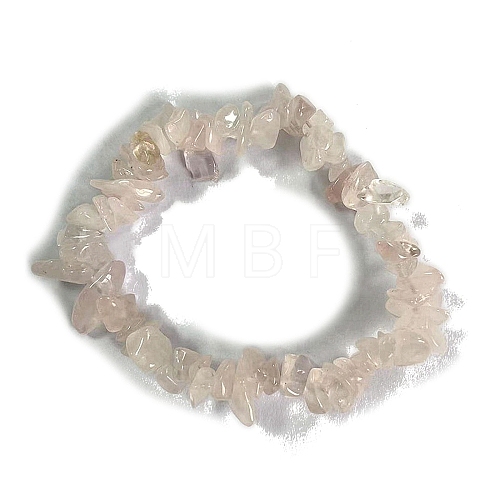 Natural Rose Quartz Stretch Bracelets PW-WG56138-33-1