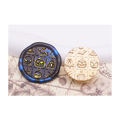 Halloween Series Wax Seal Brass Stamp Heads AJEW-M039-01M-1