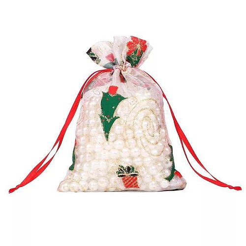 Organza Printed Gift Bags with Drawstring PW-WG00D7C-06-1