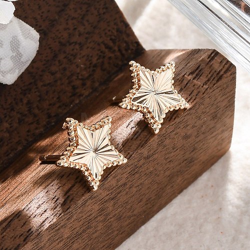 Brass Stud Earrings EJEW-D288-09G-1