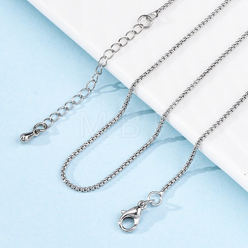 Brass Box Chains Necklaces for Women NJEW-D302-08P-1