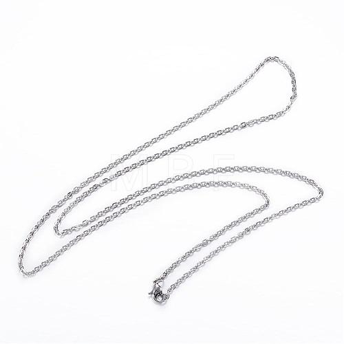 Tarnish Resistant 304 Stainless Steel Cable Chain Necklaces NJEW-P147-07P-1