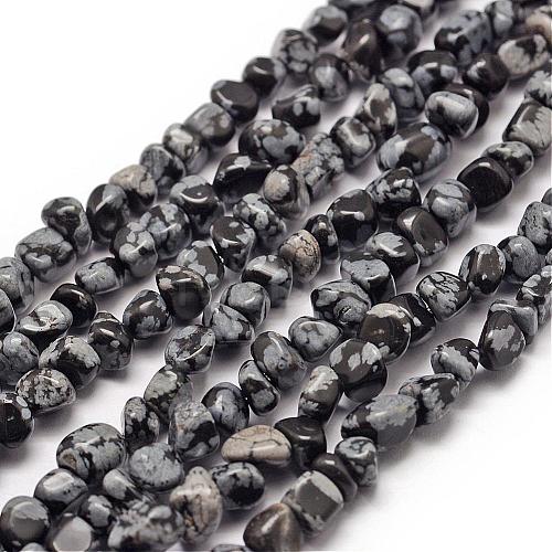 Natural Snowflake Obsidian Beads Strands G-F465-30-1