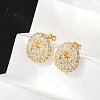 Brass Micro Pave Cubic Zirconia Stud Earrings EJEW-Z091-04G-O-4