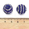 Stripe Pattern Polymer Clay Rhinestone Beads CLAY-NH0001-01J-3