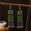 Handmade Bohemian Glass Seed Bead Beaded Chandelier Earrings DO8227-1