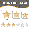 24Pcs 6 Style Star Computerized Embroidery Cloth Iron On Sequins Patches PATC-HY0001-12-2