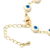 Brass Acrylic Blue Evil Eye Link Chain Bracelet Making MAK-K024-20G-2