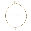 Electroplate Glass Faceted Rondelle Beaded Alloy Pendant 304 Stainless Steel Curb Chain Necklaces for Women NJEW-JN05764-03-4
