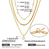 304 Stainless Steel Pave Clear Cubic Zirconia Teardrop Pendant 3 Layer Necklaces for Women WGFD083-01-3