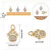 12Pcs 3 Colors Brass Micro Pave Cubic Zirconia Charms ZIRC-FH0001-37-2