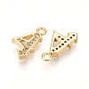 Brass Micro Pave Cubic Zirconia Charms KK-N261-104E-G-2