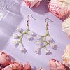 Shell Pearl Beads & Imitation Jelly Acrylic Dangle Earrings EJEW-TA00571-2